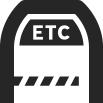 有料道路の料金所でETCと記載のレーンを通過