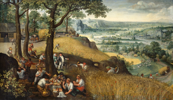 ルーカス・ファン・ファルケンボルフ 《夏の風景(7月または8月)》 1585年 油彩・キャンヴァス