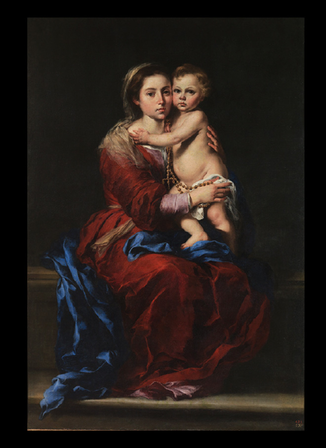 バルトロメ・エステバン・ムリーリョ《ロザリオの聖母》、1650-55年頃、油彩・カンヴァス、166 ×112cm、プラド美術館蔵 © Archivo Fotográfico, Museo Nacional del Prado. Madrid.