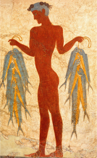 《漁夫のフレスコ画》前17世紀、テラ先史博物館蔵 ©The Hellenic Ministry of Culture and Sports- Archaeological Receipts Fund
