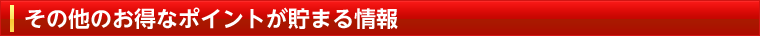お得なポイント情報