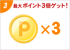 最大ポイント3倍ゲット！