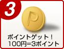 ポイントゲット!100円=3ポイント