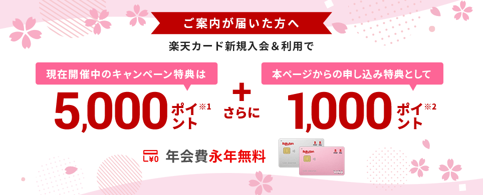 楽天カード新規入会&利用でポイント