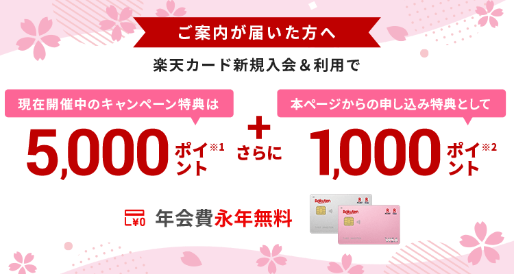 楽天カード新規入会&利用でポイント