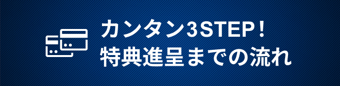 カンタン3STEP！特典進呈までの流れ