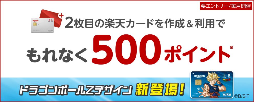 【要エントリー】2枚目の楽天カードを作成＆利用でポイント