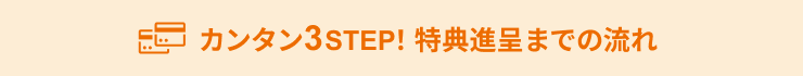 カンタン3STEP！特典進呈までの流れ