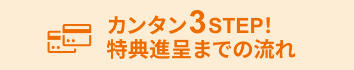 カンタン3STEP！特典進呈までの流れ