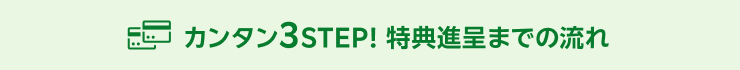 カンタン3STEP！特典進呈までの流れ