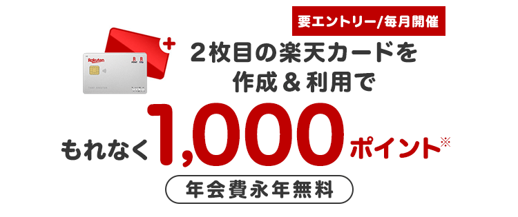 2枚目の楽天カードを作成＆利用でポイント