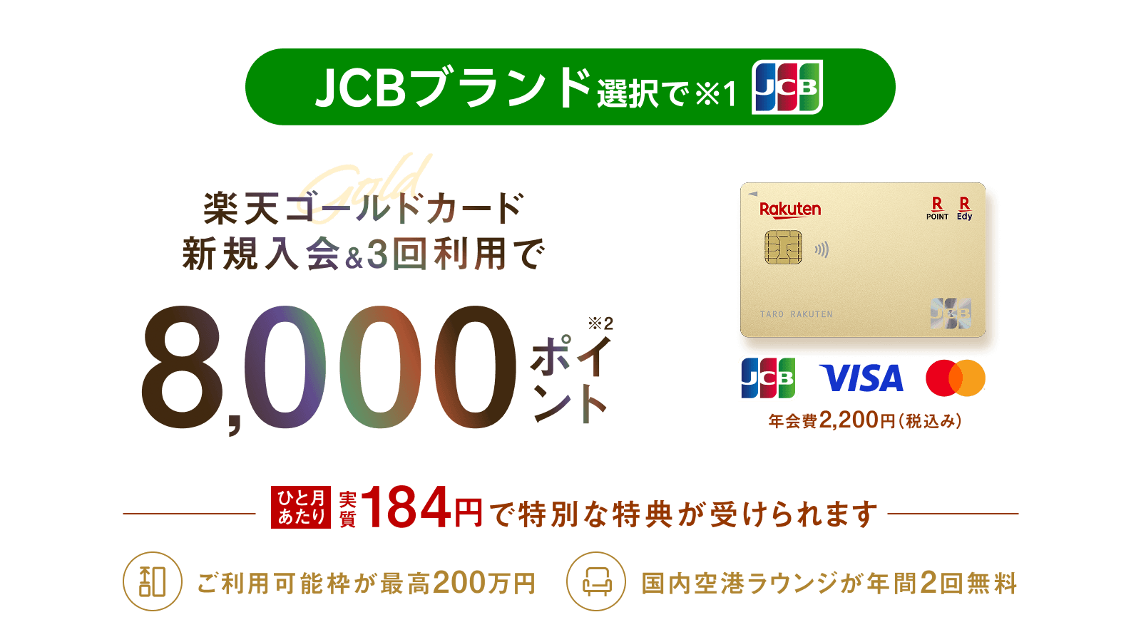 楽天ゴールドカード新規入会＆利用でポイント