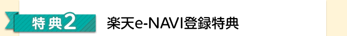 特典2 楽天e-NAVI登録特典