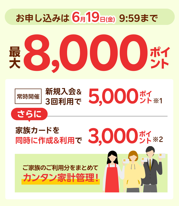 新規入会＆利用でポイント進呈｜楽天カード