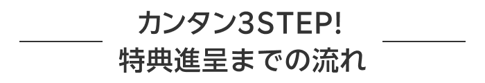 カンタン3STEP! 特典進呈までの流れ
