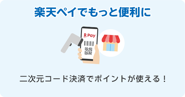 楽天ペイでもっと便利に　二次元コート決済でポイントが使える！