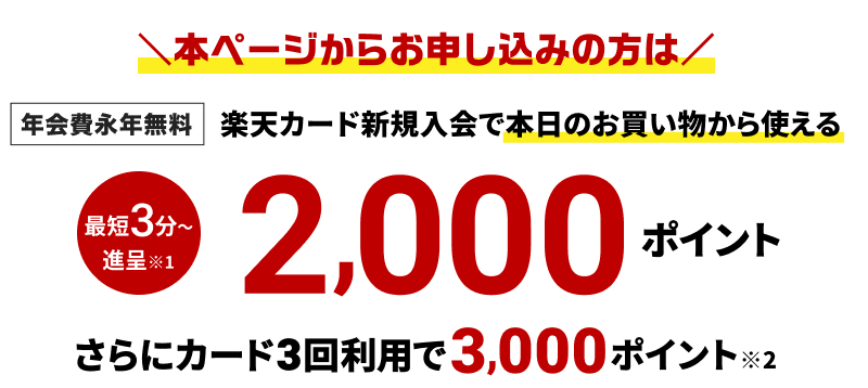 楽天カード新規入会&利用でもれなくポイント進呈