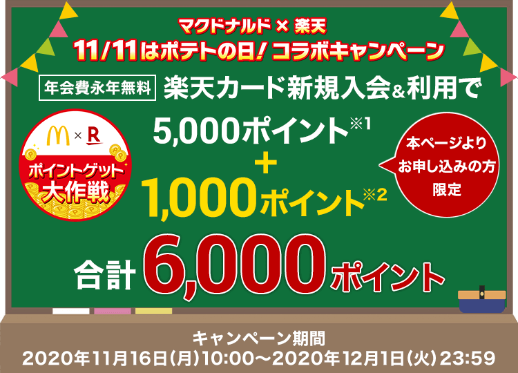楽天カード新規入会＆利用でポイントプレゼント！