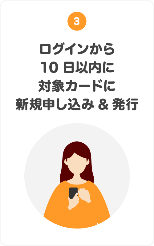 ③ログインから10日以内に対象カードに新規申し込み＆発行