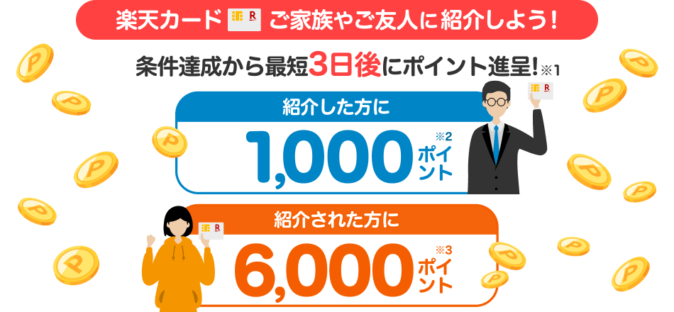 楽天カード 紹介キャンペーン 条件達成から最短3日後にポイント進呈！