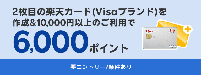 2枚目の楽天カード（Visaブランド）を作成＆10,000円以上のご利用でポイント進呈