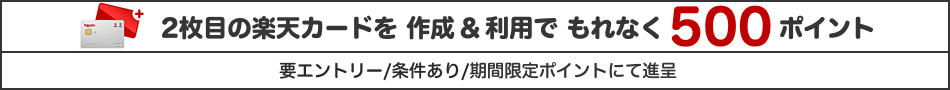 2枚目の楽天カードを作成＆利用でもれなく500ポイント 要エントリー/条件あり/期間限定ポイントにて進呈