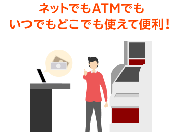 ネットでもATMでも、いつでもどこでも使えて便利！