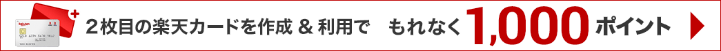 2枚目の楽天カードを作成＆利用でもれなく1,000ポイント