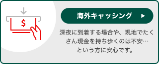 海外キャッシング 深夜に到着する場合や、現地でたくさん現金を持ち歩くのは不安…という方に安心です。