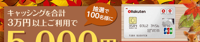 キャッシングを合計3万円以上ご利用で、抽選で100名様に5,000円キャッシュバック！