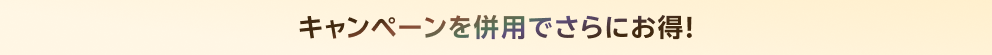 キャンペーンを併用でさらにお得！