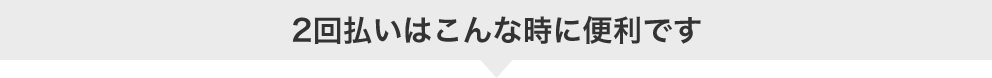 2回払いはこんな時に便利です