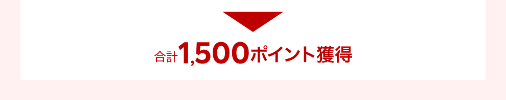 合計1,500ポイント獲得