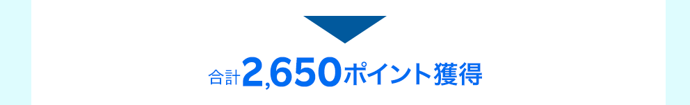 → 合計2,650ポイント獲得