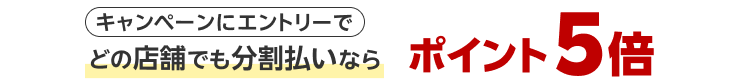 キャンペーンにエントリーでどの店舗でも分割払いならポイント5倍