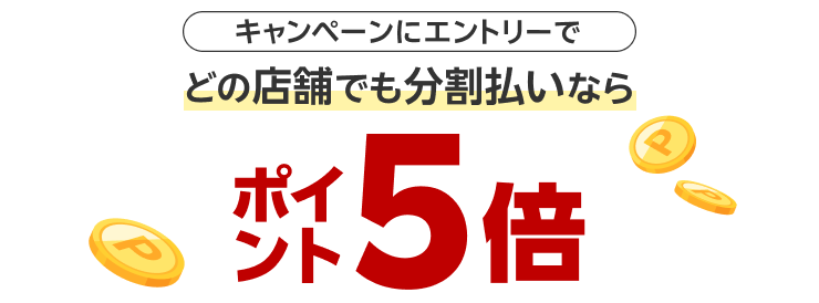 キャンペーンにエントリーでどの店舗でも分割払いならポイント5倍