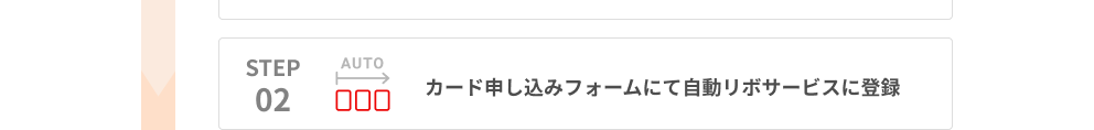 STEP02 カード申し込みフォームにて自動リボサービスに登録