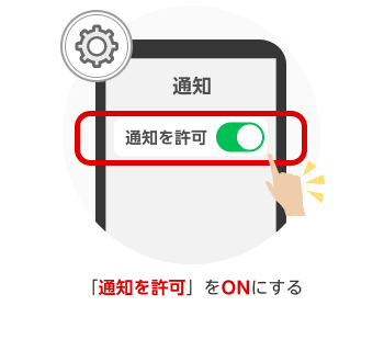 「通知を許可」をONにする。