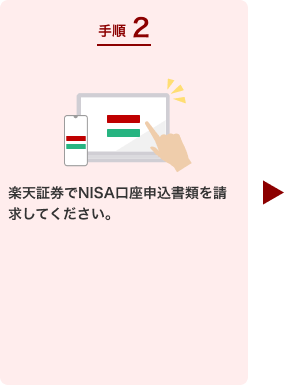 手順2.楽天証券でNISA口座申込書類を請求してください。 