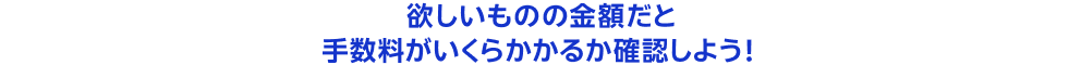 欲しいものの金額だと手数料がいくらかかるか確認しよう！