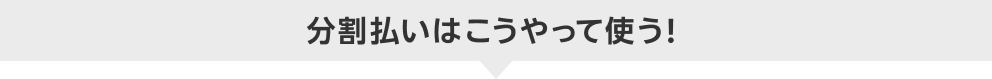 分割払いはこうやって使う！