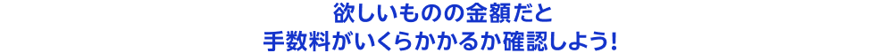 欲しいものの金額だと手数料がいくらかかるか確認しよう！