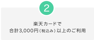 2.楽天カードで合計3,000円（税込み）以上のご利用