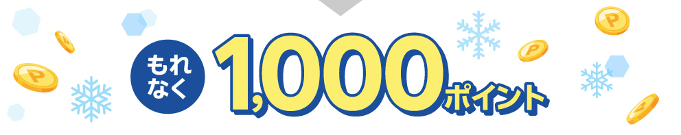 もれなく1,000ポイント