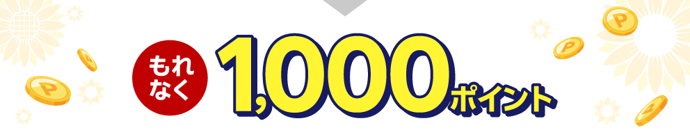 もれなく1,000ポイント