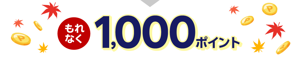 もれなく1,000ポイント