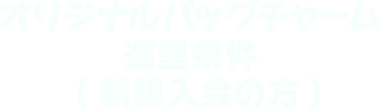 オリジナルバッグチャーム 進呈条件 （新規入会の方）