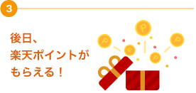 後日、楽天ポイントがもらえる！