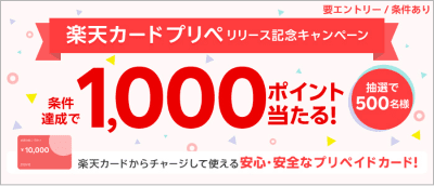 楽天カードプリペリリース記念キャンペーン