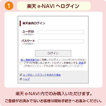 1 楽天e-NAVIへログイン